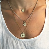 Necklace with silver and 14k gold small coin pendant - Goldy jewelry store
