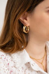 14K gold Fat Hoops - Goldy jewelry store