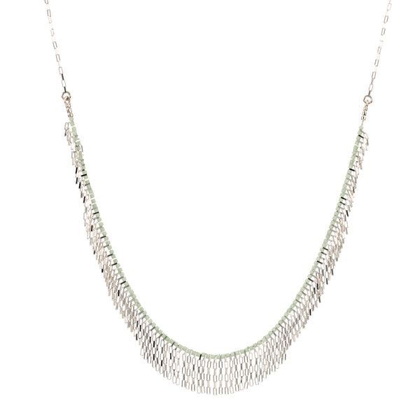 Falling strands silver necklace